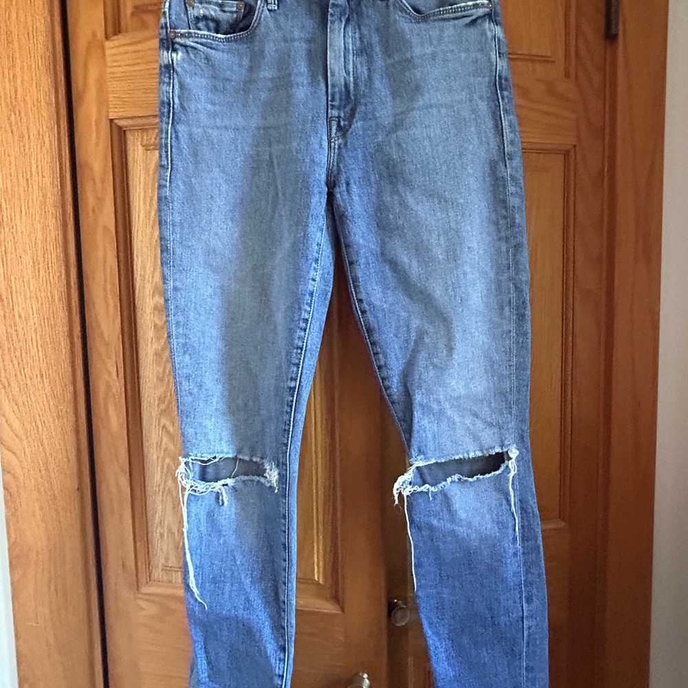 MOTHER Women's Distressed Blue Skinny Jeans